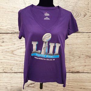 Super Bowl LII Minneapolis 2-14-18 Ladies V-neck T-shirt Medium
